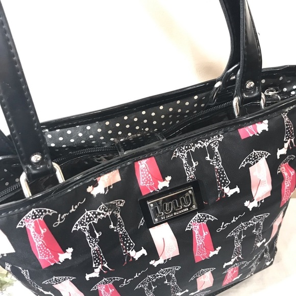 Lulu Guinness London Dog Print Black Tote & Wallet - Picture 7 of 7